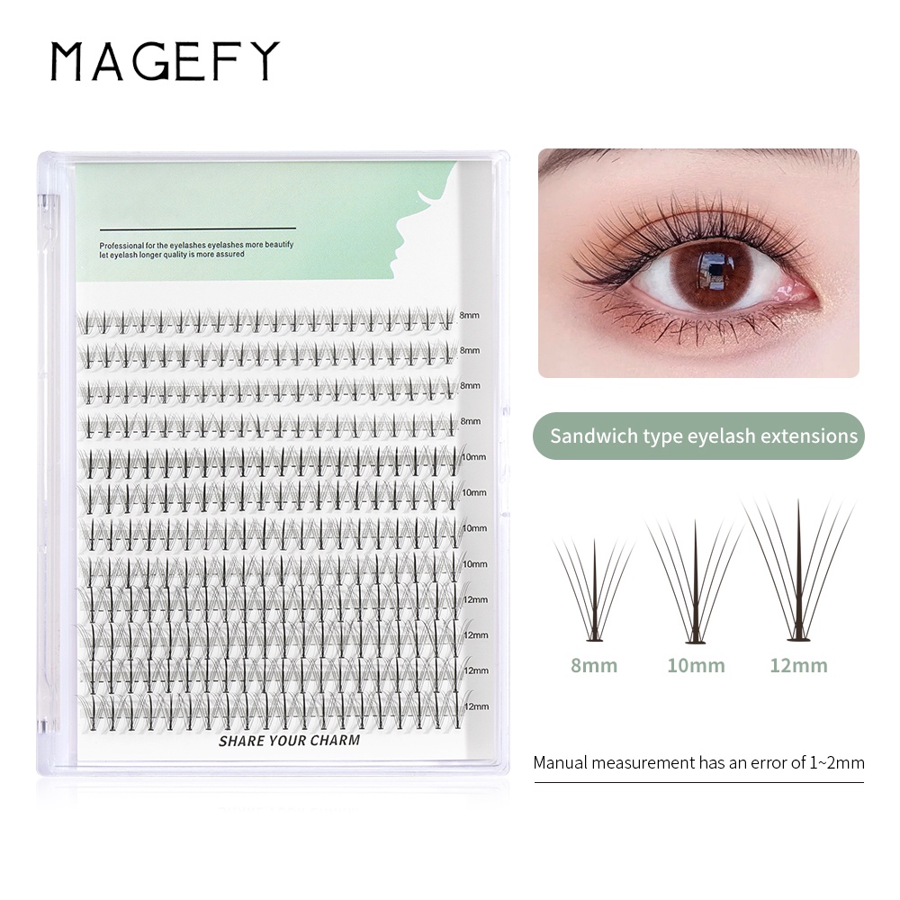 Hộp cụm lông mi giả MAGEFY hỗ trợ nối mi dành cho làm đẹp