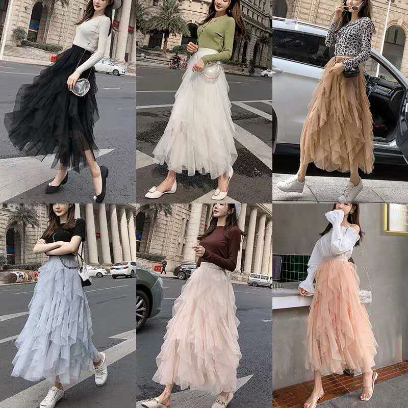 Chân Váy Midi Xếp Tầng Thời Trang Xinh Xắn Kiểu Hàn Quốc Cho Nữ | BigBuy360 - bigbuy360.vn