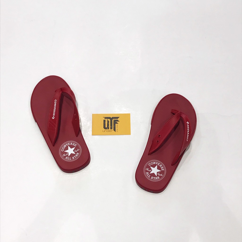 Dép Converse full đỏ quai da chính hãng