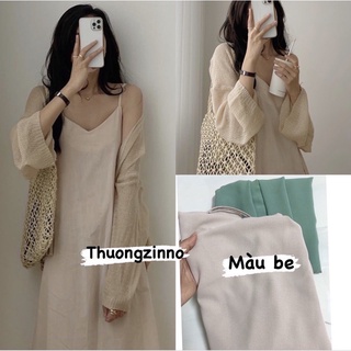 Váy 2 dây, đầm xuông chất đũi lụa trơn basic nữ MIXGENZ