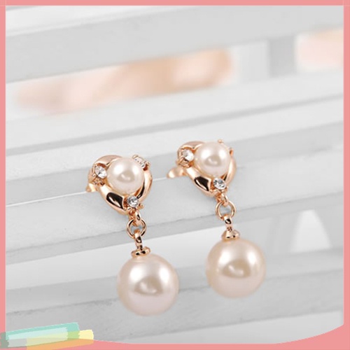 Đôi Khuyên Tai HạT NgọC Trai Giả Mạ VàNg 9K ThờI Trang Cho Nữ