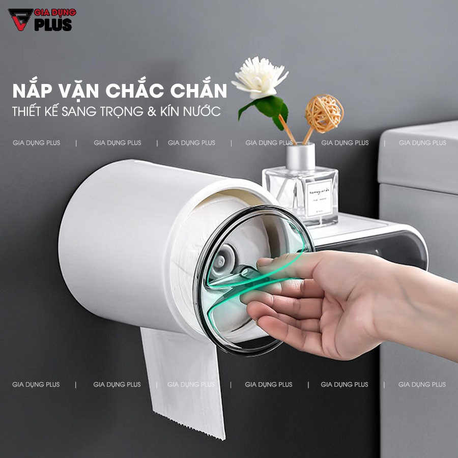 Hộp giấy vệ sinh dán tường cao cấp hai ngăn đa năng ShuangQuing (SQ-5262)