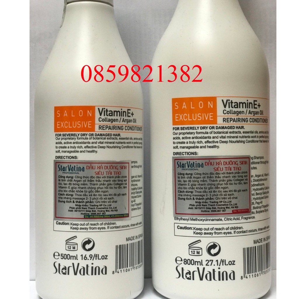 Dầu Xả Star VATINA Phục Hồi Mềm Mượt &amp; Chống Rụng 500ml-800ml