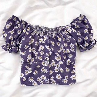 [Ảnh thật/Video] Áo croptop ulzzang chun lưng mặc được 2 kiểu