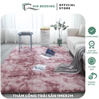 Thảm lông loang trải sàn hin bedding, thảm lông kích thước 1m6x2m mặt sau chống trượt lông mềm mịn