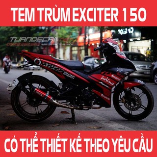 Tem Trùm Exciter 150 Arkapovic đỏ đen Đẹp - Đổi màu sắc và họa tiết theo yêu cầu