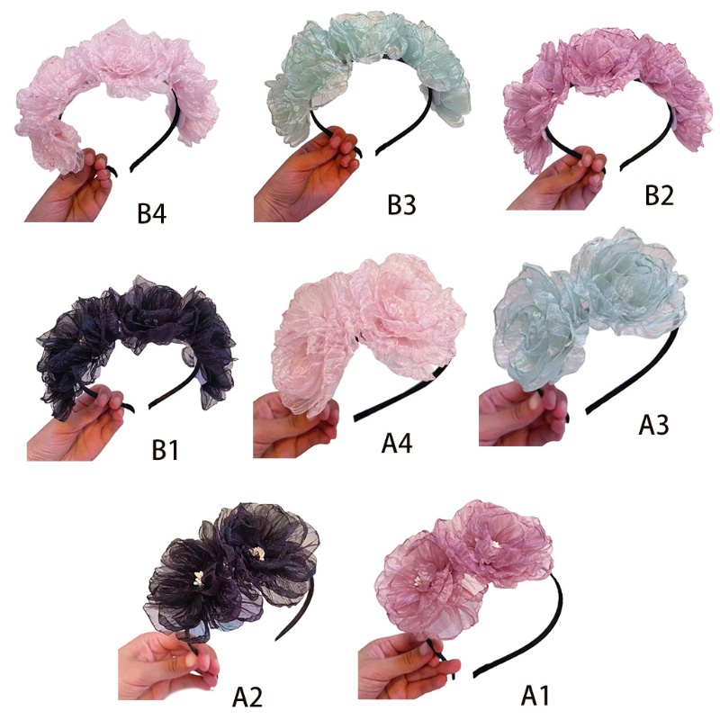 Băng Đô Ren Hoa Handmade Phụ Kiện Chụp Ảnh Cho Bé