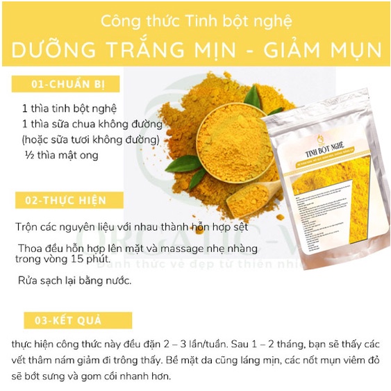 Hũ bột Nghệ đắp mặt nạ hữu cơ nguyên chất 140G | 100% Organic