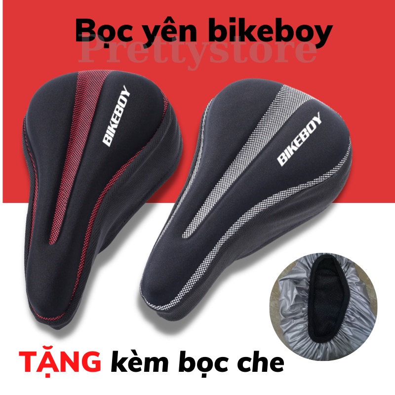 Bọc yên xe đạp cao cấp Bikeboy kiểu dáng thể thao êm mông thoáng khí tặng kèm trùm đi mưa