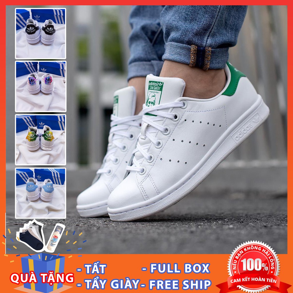 Giày thể thao da trơn Stan Smith nam nữ, Sneaker trắng basic đế bằng (part 1)