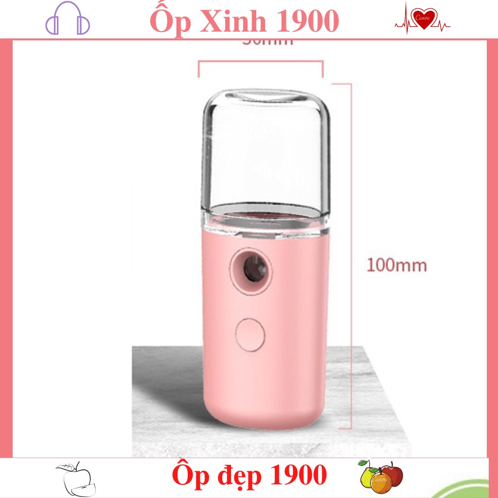 Máy Phun Sương Cầm Tay Xịt Khoáng NANO MINI - Bản Full Phụ Kiện Cáp Sạc -Cấp Ẩm Dưỡng Da Bổ Sung Khoáng