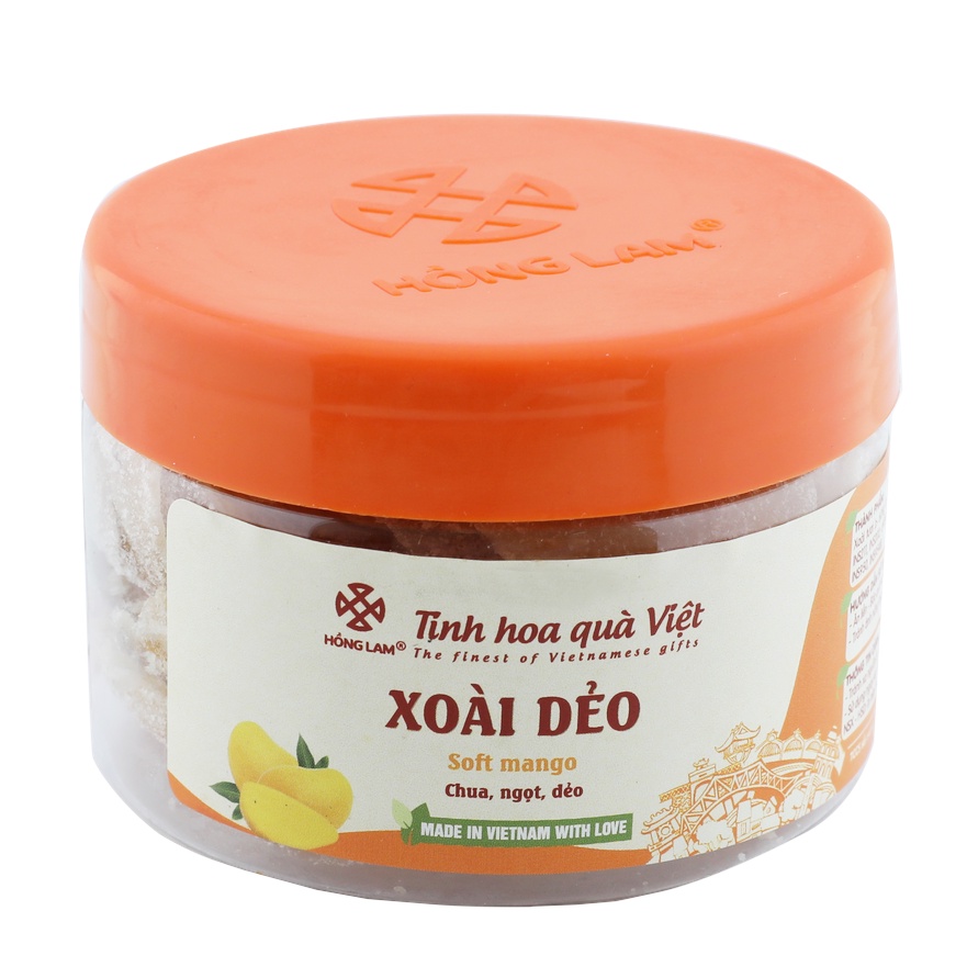 Xoài dẻo Hồng Lam, dạng hộp( 200gr, 300gr, 500gr ). Có vị thơm, dẻo ngọt