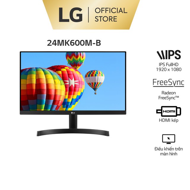 [Mã ELLGMAY giảm 10% đơn 500K] Màn Hình LG 24MK600M-B 24&quot; FullHD 5ms 75Hz IPS Radeon FreeSync - Hàng Chính Hãng