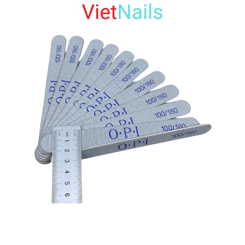 Lốc 20 cây dũa móng tay OPI xanh loại mỏng lõi nhựa cứng cáp