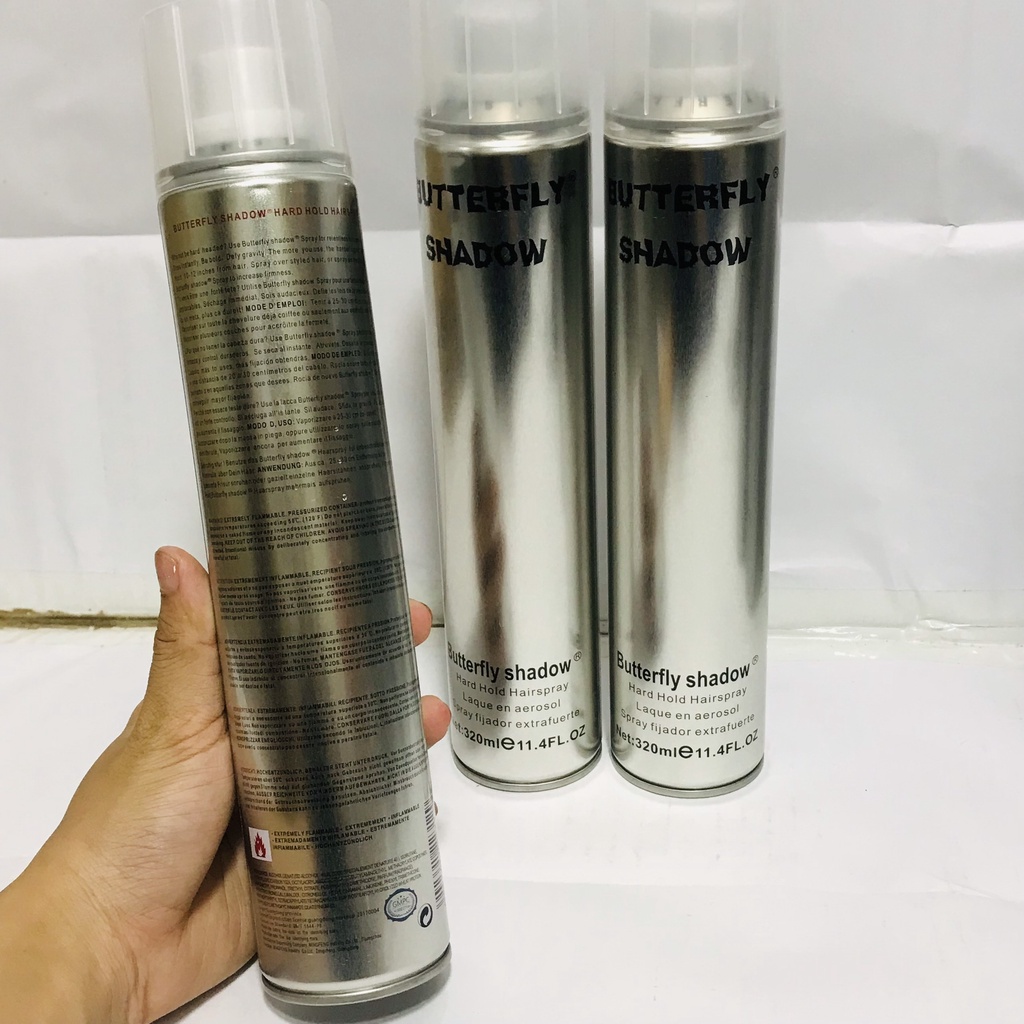 Gôm xịt tóc nam tạo kiểu Butterfly Shadow 320ml/600ml bóng mượt siêu giữ nếp chuẩn loại 1