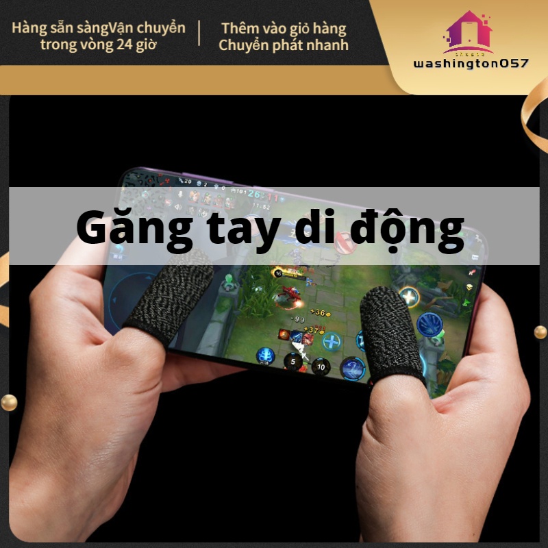 Hàng Hot Tay áo chơi game Tay cầm chơi game Bộ điều khiển trò chơi di động Ngón tay cái Tấm che màn hình cảm ứng thoáng khí Chống trượt Hàng giao ngayWashington057