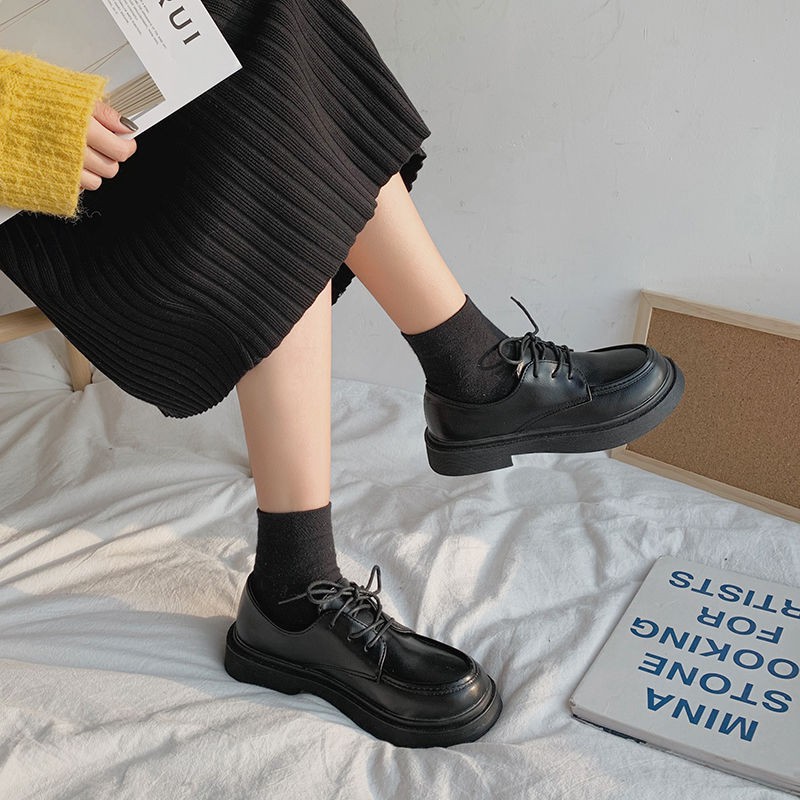 (ORDER) Giày ulzzang đế cao da bóng buộc dây | BigBuy360 - bigbuy360.vn