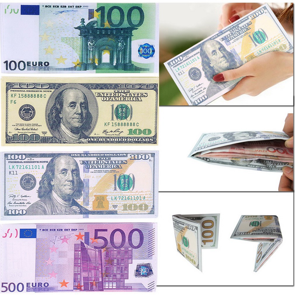 Ví Da Pu Hình Tờ Tiền Dollar Thời Trang