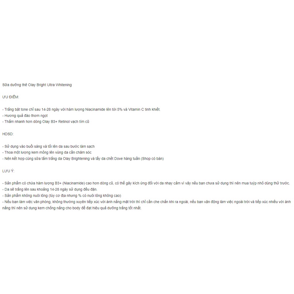 Sữa Dưỡng Thể Olay body B3 + Vitamin E / vitamin C optic glow radiance dưỡng trắng toàn thân 250ml