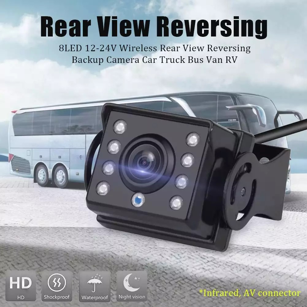 8LED 12-24V Back View đảo ngược HD Camera cho xe tải xe buýt Trung Quốc