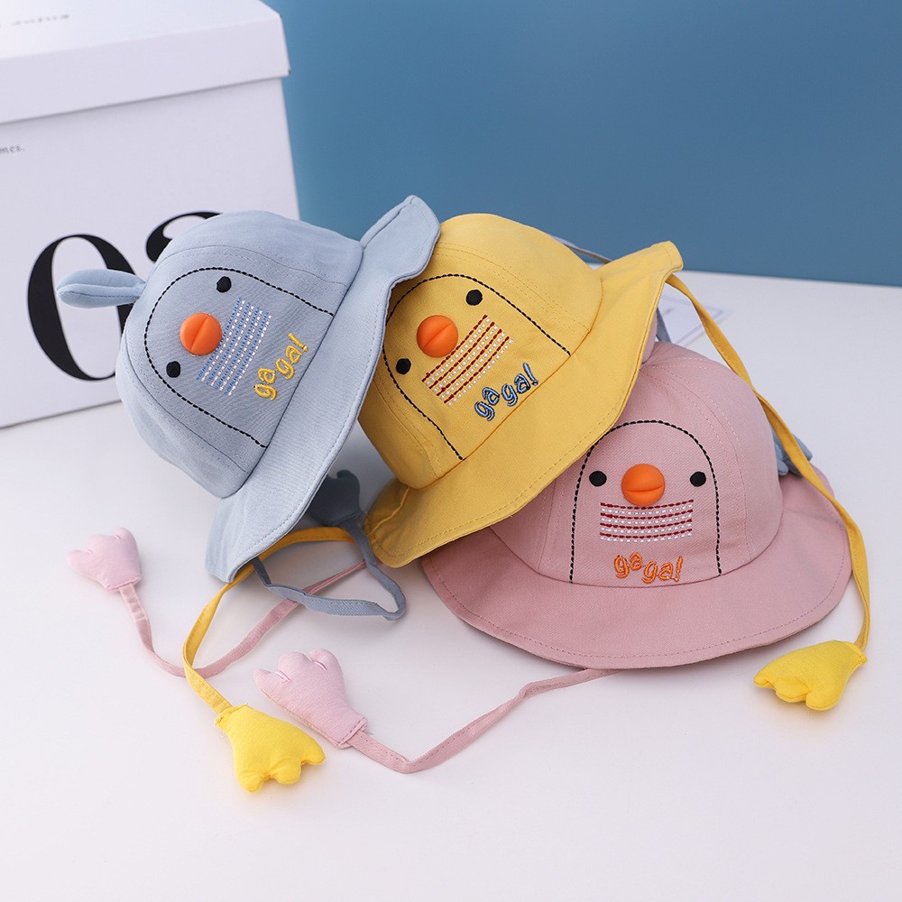 Nón Vành Tròn Thêu Hình Gà Con Phong Cách Mới Cho Trẻ Em 8-24 Tháng