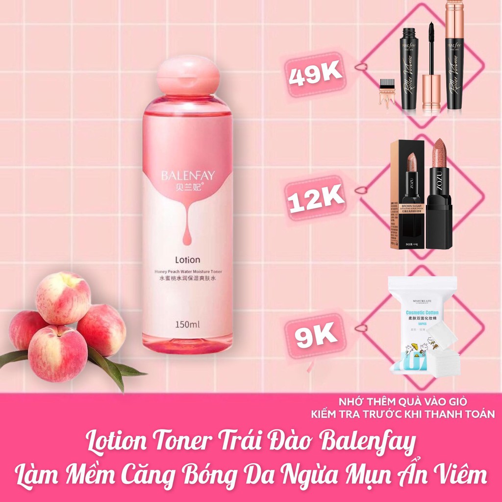 Lotion Toner Trái Đào Bailenfay Juicy Peach