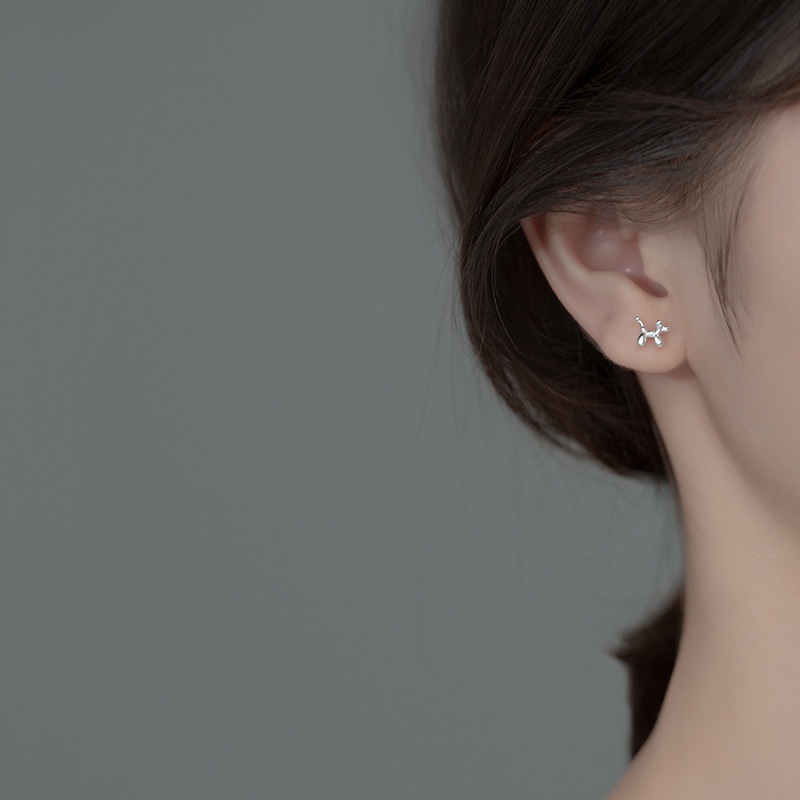 Hoa tai con chó con thời trang dễ thương đơn giản Hoa tai phim hoạt hình hàn quốc