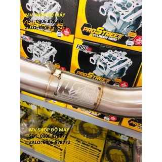 Cổ pô r8 đủ kích cở dành cho ex135/ex150/winner sonic. tặng kèm 2 lò xo treo pô