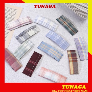 [RẺ VÔ ĐỊCH] Kẹp Tóc Họa Tiết Kẻ Caro/Kẹp Tóc Chữ Nhật Phong Cách Hàn Quốc