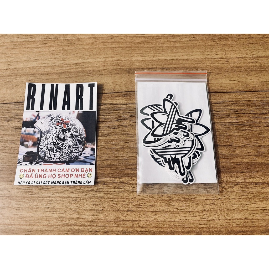 STICKER LÁ TRẮNG ĐEN SIÊU CHẤT DÁN TRANG TRÍ ĐT LAPTOP VALI TƯỜNG TỦ KỆ MŨ BẢO HIỂM XE MÁY NOTEBOOK