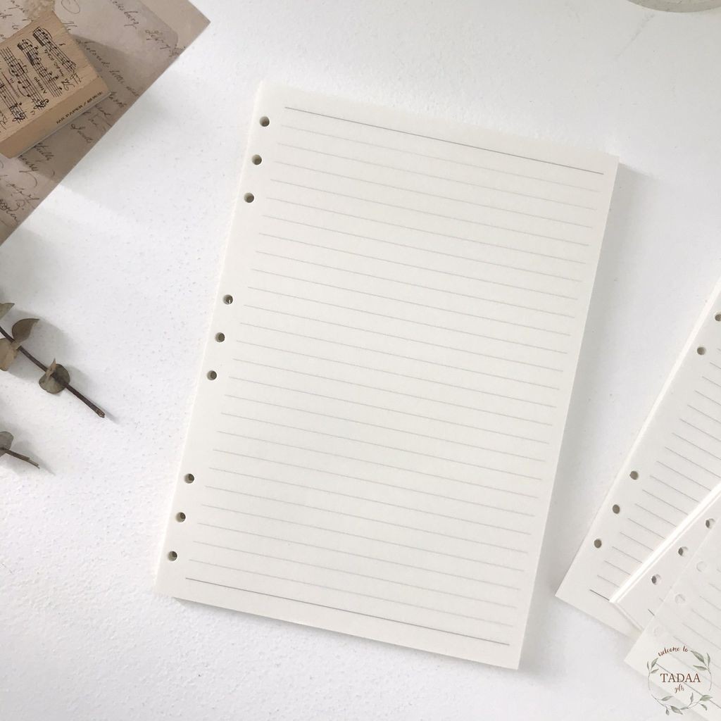 Giấy refill ruột sổ còng, planner các mẫu dotgrid, grid, line, blank khổ A6/A5/B5 bullet journal