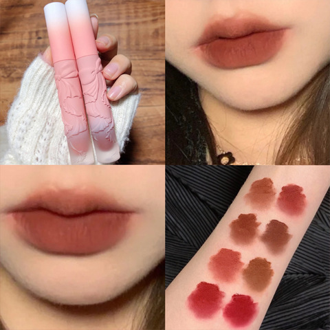 Cổ Phiếu May Mắn® Son Môi Dưỡng Ẩm Lâu Trôi Chống Thấm Nước Màu Nude Mờ Mịn Màng Với Thiết Kế Nơ Bướm