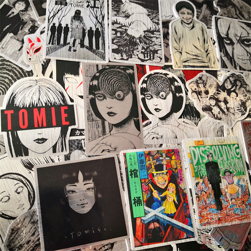 ❉ Tomie: Anrimiteddo - Series 04 Junji Ito Horror Comics Anime Laser Weird Ornaments Stickers ❉ 50Pcs/Set Cool Waterproof DIY Fashion Luggage Laptop Skateboard Doodle Decals Stickers