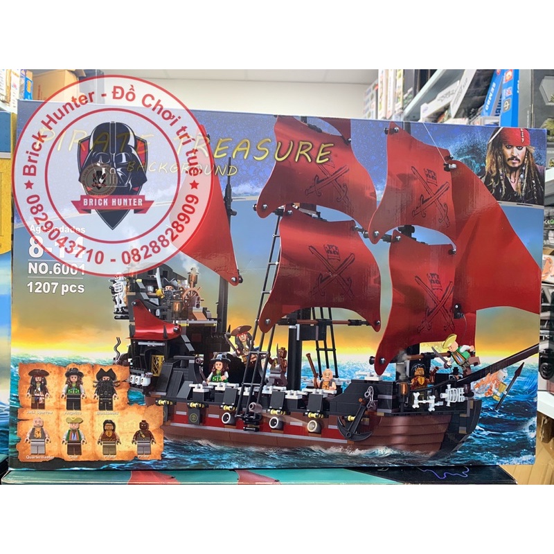 Xếp Hình Pirates of Caribean Lepin 16009 Bộ lắp ráp mô hình thuyền cướp biển Queen Anne Revenger