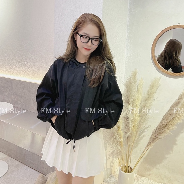 Áo khoác kaki nữ đẹp FM Style form rộng chất kaki xịn rút bo lai thời trang phong cách ulzzang 211028030