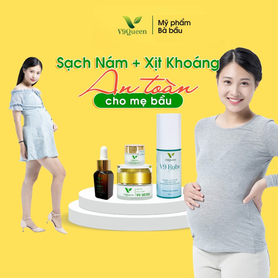 Combo giảm nám, Combo xóa nám, Dưỡng trắng da, Làm mờ dần các vết thâm nám trên da V9QUEEN (Tặng Xịt Khoáng) | BigBuy360 - bigbuy360.vn