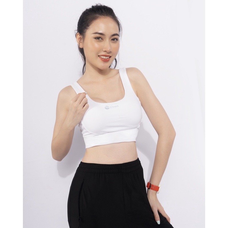 Áo Bra Pixie Màu Trắng Thể Thao Livan Sport Tặng Kèm Mút Ngực