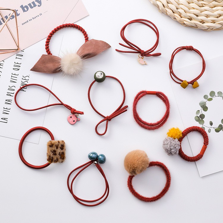 Set hũ cột tóc phong cách Hàn 10 kiểu cực cute chun cực êm giá rẻ - CT10