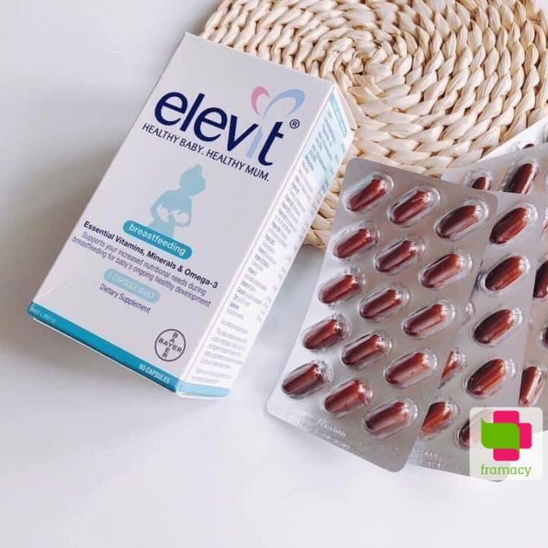 Vitamin tổng hợp Elevit bú Breastfeeding/DHA, Úc (60v) cho phụ nữ sau sinh