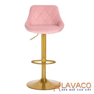 Ghế quầy bar đẹp lưng bọc nhung chân vàng- Mã: 471A
