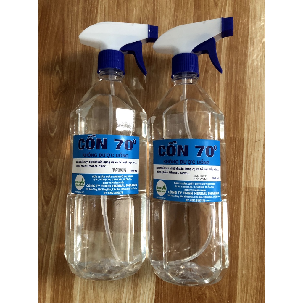 Cồn 70 độ chai 1000mL cồn y tế (nồng độ ethanol 70%)