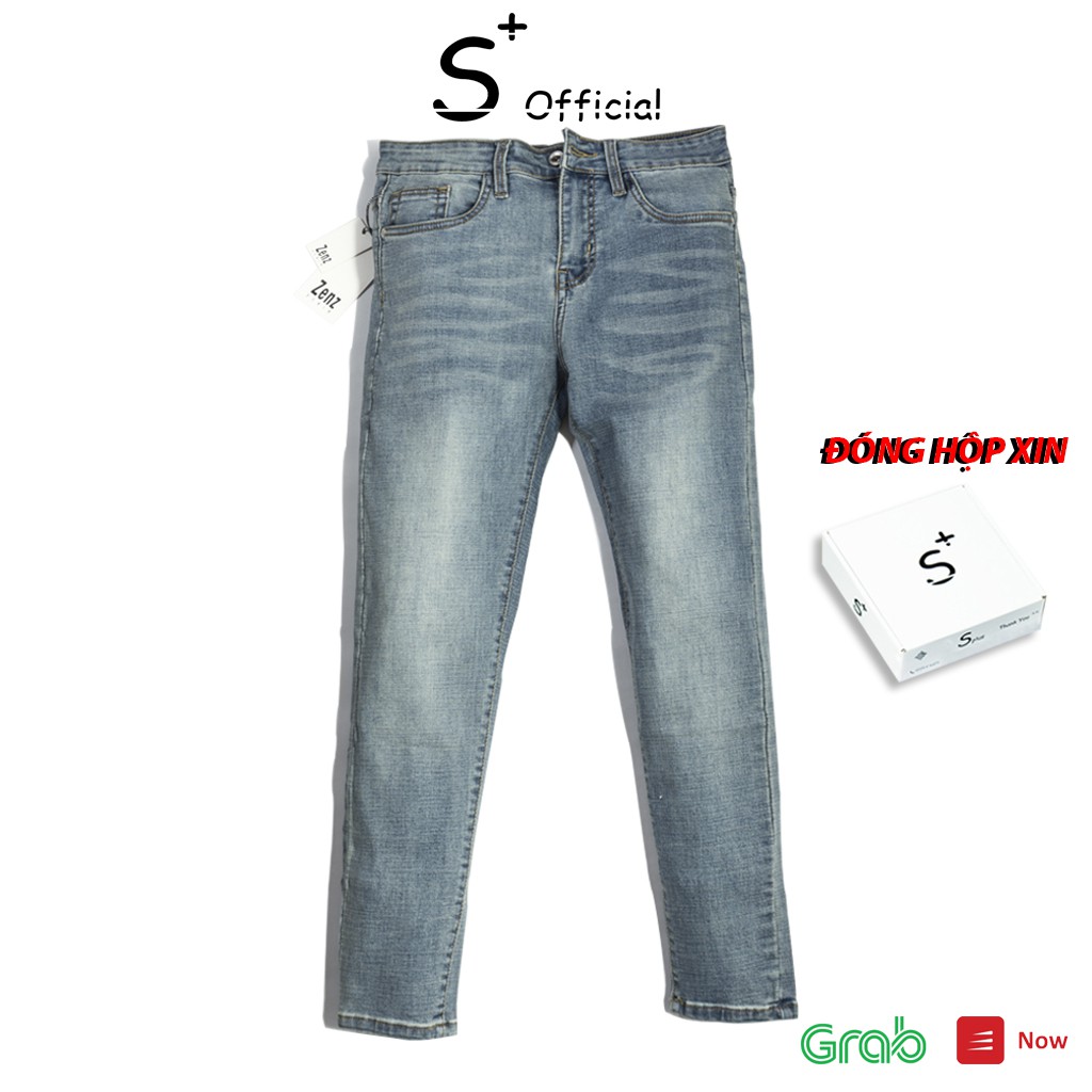 Quần jean nam chất bò SPLUS vải denim cao cấp mềm mịn, co giãn form Slim fit Full Box