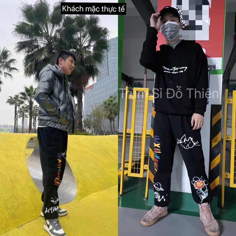 Quần cull nỉ HXM Unisex dây rút chân cánh bướm bigsize dành cho nam nữ mặc nhà đi học du lịch phong cách siêu ngầu