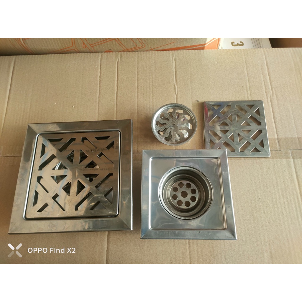 Phễu thoát nước thoát sàn inox 201 Vuông chống hôi