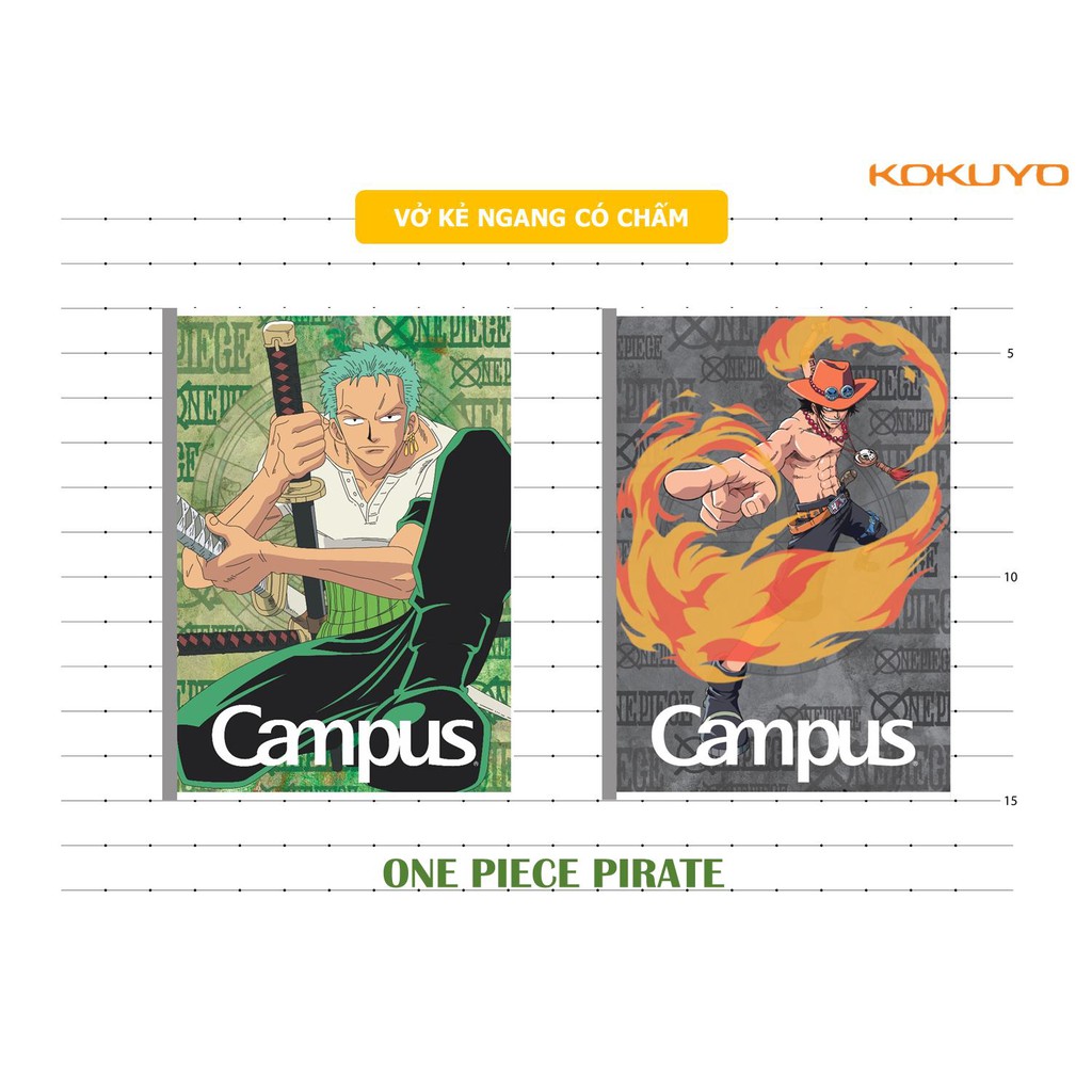 Vở CAMPUS kẻ ngang 80,120, 200 trang ONE PIECE, vở viết trơn, không nhòe. tập ONE PIECE - Soleil Shop