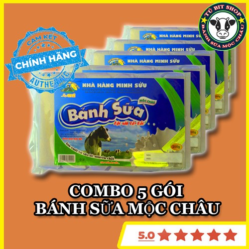 Combo 5 gói Bánh Sữa Mộc Châu - Đặc Sản Tây Bắc (gói 200g hiệu Cu Tỉ)