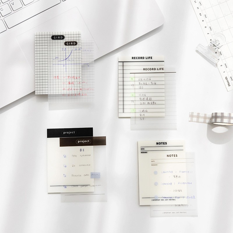 Set 50 Giấy Ghi Chú Trong Suốt Tiện Dụng Cho Học Sinh