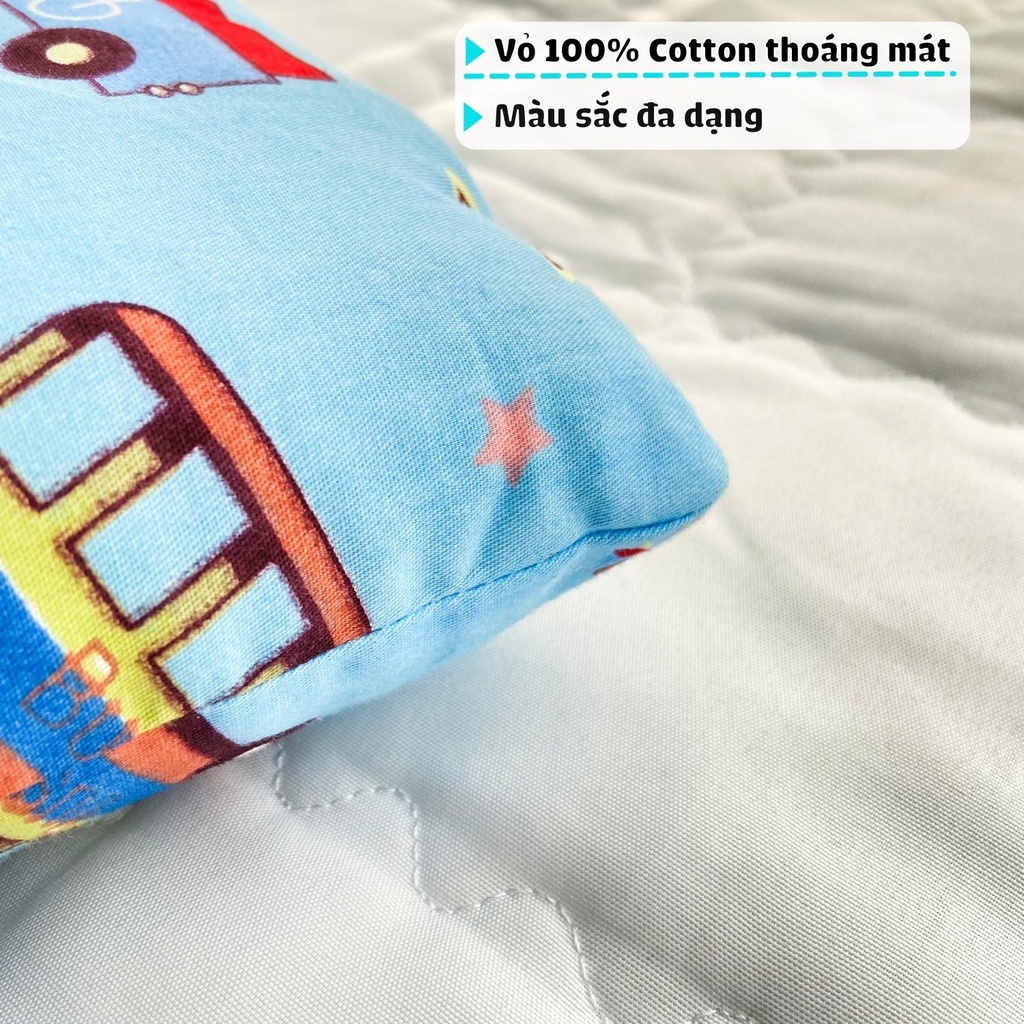 Gối ngủ cho bé cotton massage cổ. gối trẻ em đi xe cho bé sơ sinh 1 2 3 tuổi cao cấp - Otama Bedding