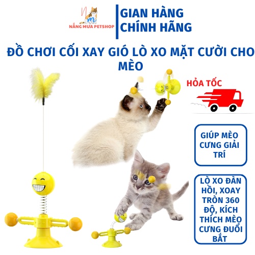 Đồ chơi cho mèo, đồ chơi mèo cối xay gió mặt cười, đồ chơi mèo