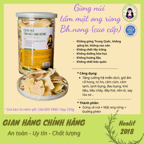 Gừng núi tẩm mật ong rừng Bh.nong cao cấp